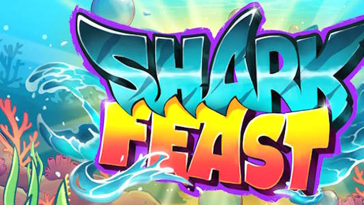 Tampilan layar permainan slot Shark Feast dengan tema bawah laut yang meriah